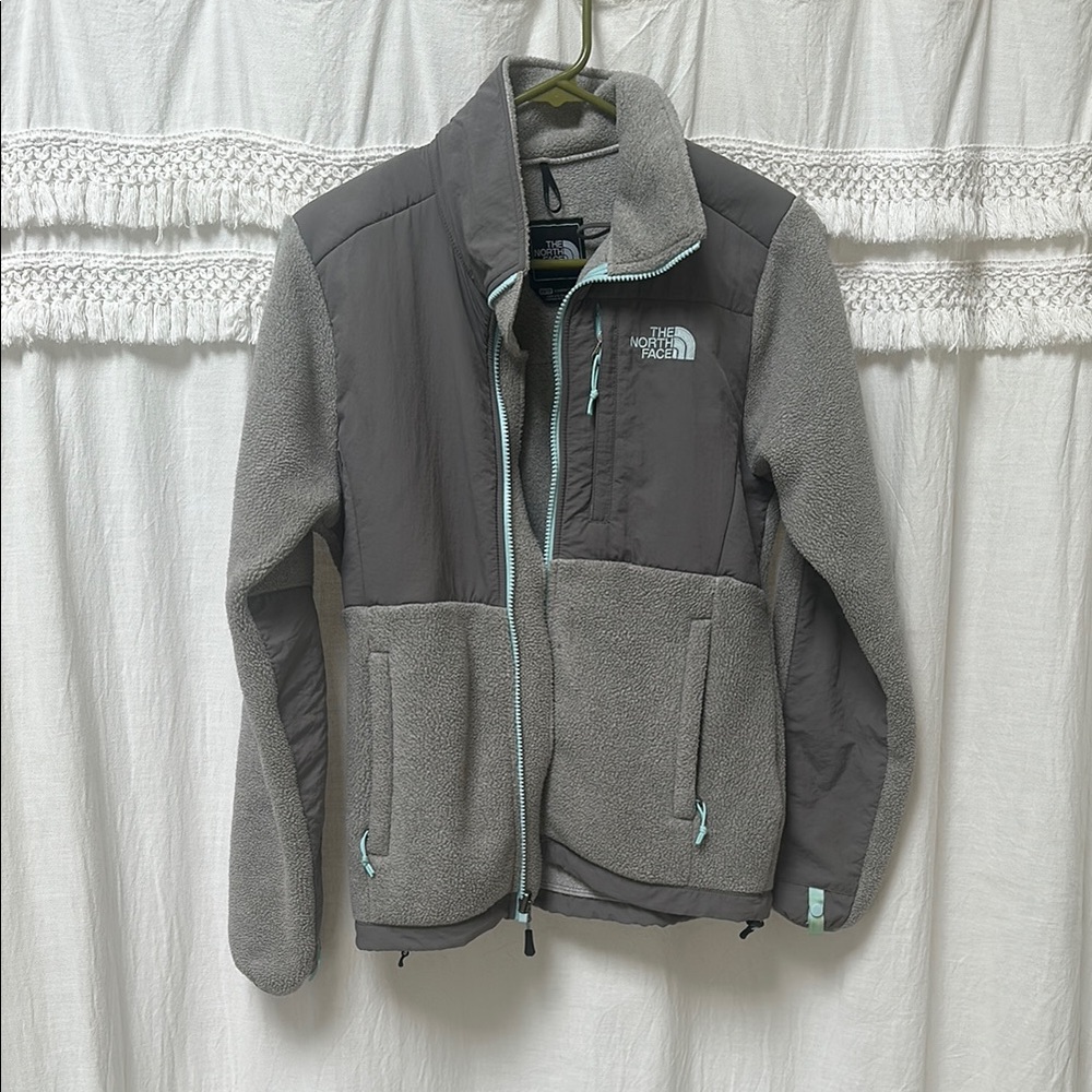 The North Face Gray and Light Blue Fleece Jacket